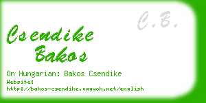 csendike bakos business card